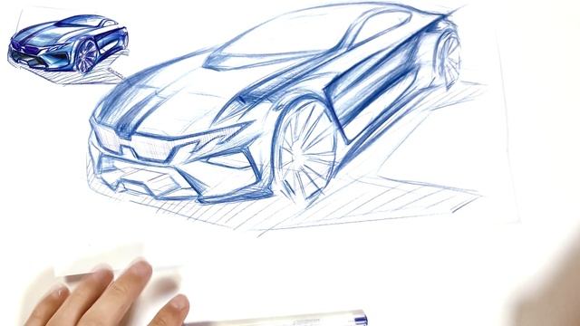 |CAR SKETCH| Drawing A BMW Car In 1Hour? Car Design Thumbnail Sketch Full Tutorial-자동차 디자인 스케치 강좌 #