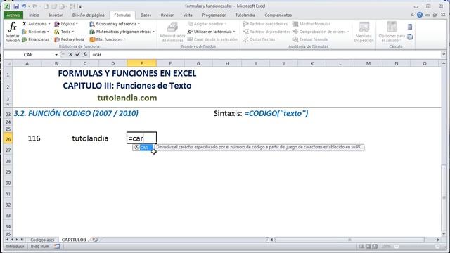 3.2 Función Código: Fórmulas y Funciones en Excel смотреть онлайн
