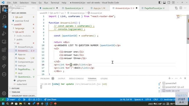 WA1-2023-L20: React Router exercise смотреть онлайн