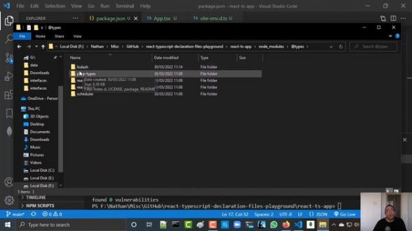Typescript type declaration files in react