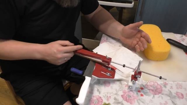 Заточка Tramontina винтажным камнем CARBORUNDUM ALOXITE на точилке ЖУК. смотреть онлайн