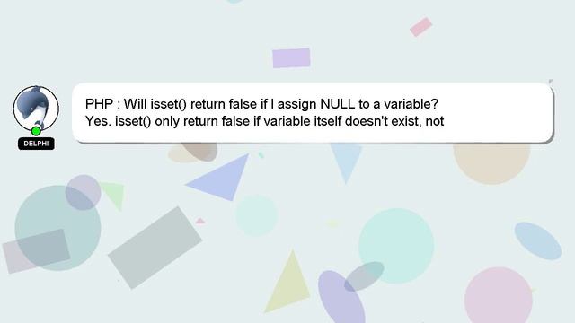 PHP : Will isset() return false if I assign NULL to a variable? смотреть онлайн