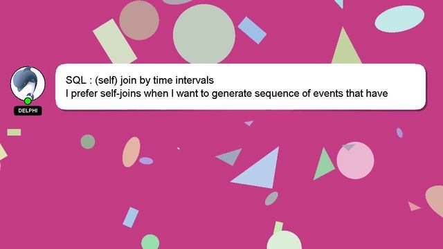 SQL : (self) join by time intervals смотреть онлайн
