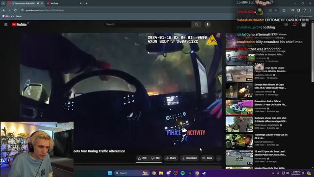 Cop Slams His Own Police Chief Onto Car Hood | xQc Reacts смотреть онлайн