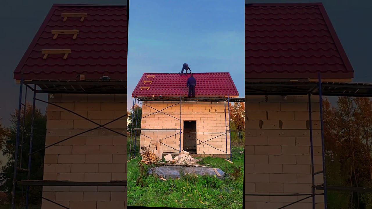 Монтаж металлочерепицы (ускоренная съемка) смотреть онлайн