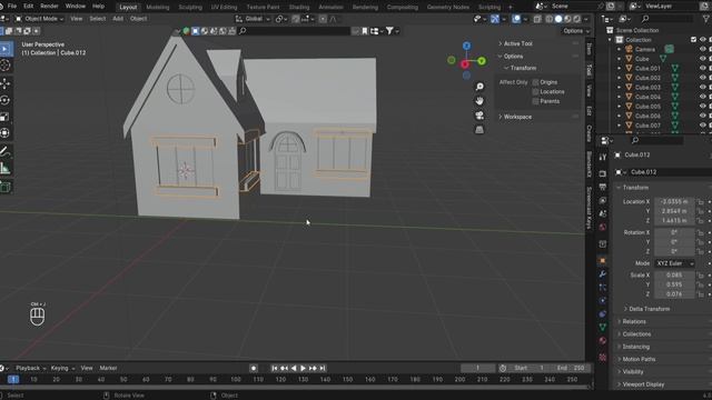 3D моделирование Blender. Домик. Уроки Blender смотреть онлайн