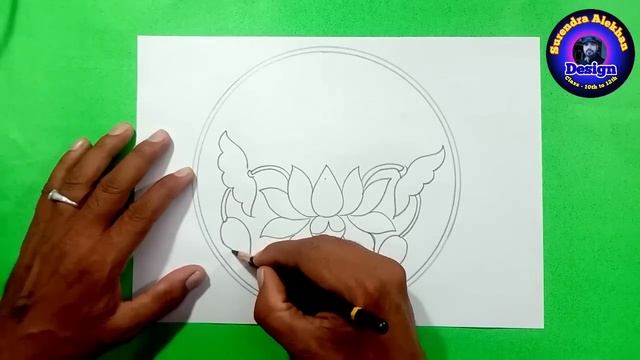Circle Drawing। वृत्त में कमल का आलेखन । Alekhan Kaise Banae।