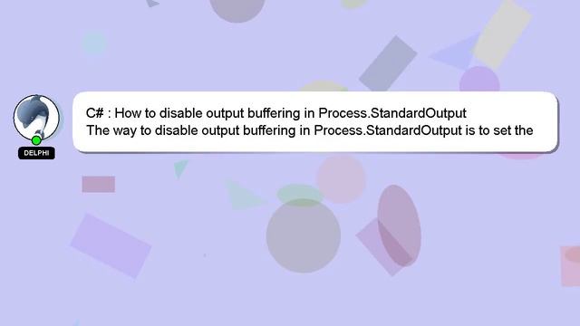 C# : How to disable output buffering in Process.StandardOutput смотреть онлайн