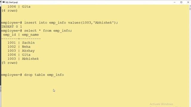 Create table command with primary key field in Postgres смотреть онлайн