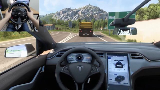 Euro Truck Simulator 2 - Tesla Model X [Steering wheel gameplay] смотреть онлайн
