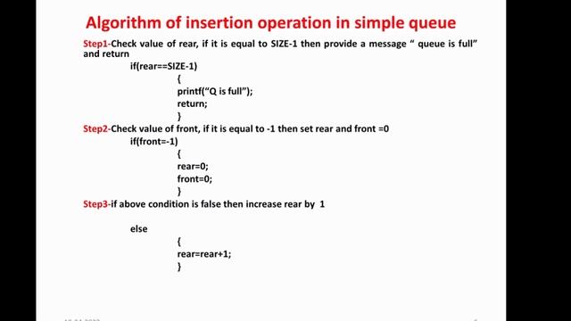 Queue in Data structure insertion and deletion algorithm of simple queue смотреть онлайн