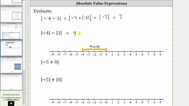 Evaluate Absolute Value Expressions: |-a-b|,|-a|-|b| смотреть онлайн