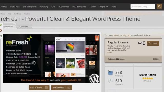 reFresh - Powerful Clean & Elegant WordPress Theme смотреть онлайн