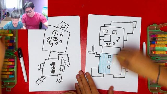 Рисуем СНЕГОВИКА из Майнкрафта с Ромой смотреть онлайн