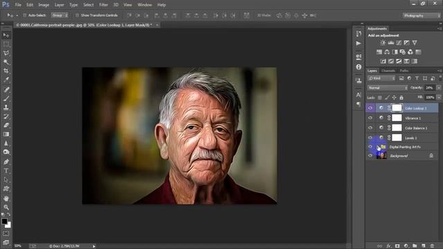 Digital Oil Painting Photo Effect In Photoshop Tutorial смотреть онлайн