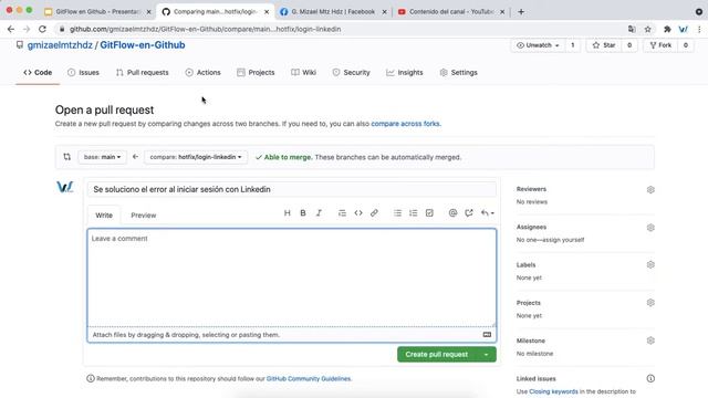 3.4 - GitFlow en Github - PRÁCTICA - Cambio #3 - hotfix/login-linkedin смотреть онлайн