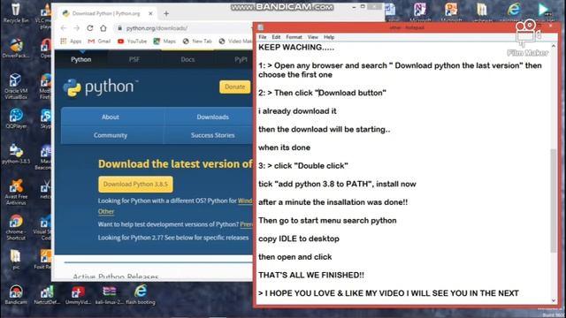 How to download and install python last version and create new file. смотреть онлайн