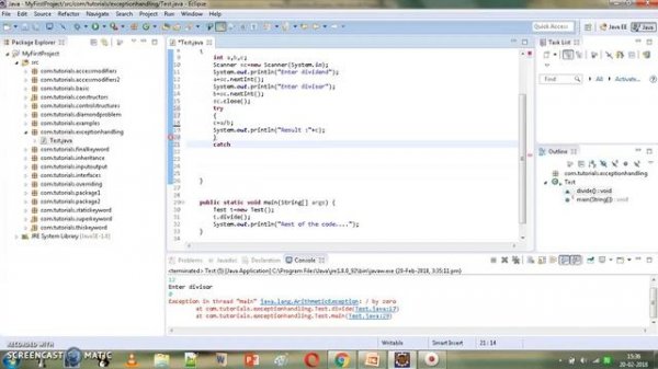 Core Java 66 -Exception Handling(try & catch Block) - Part 3