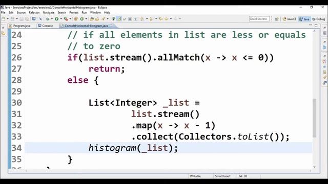 console horizontal histogram in java смотреть онлайн
