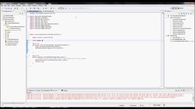 Spinner Tutorial for Android смотреть онлайн