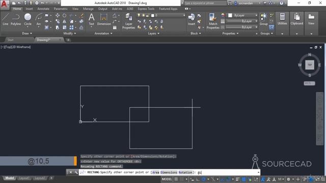 Autodesk Autocad 2018 - Rectangle - Video 13 смотреть онлайн