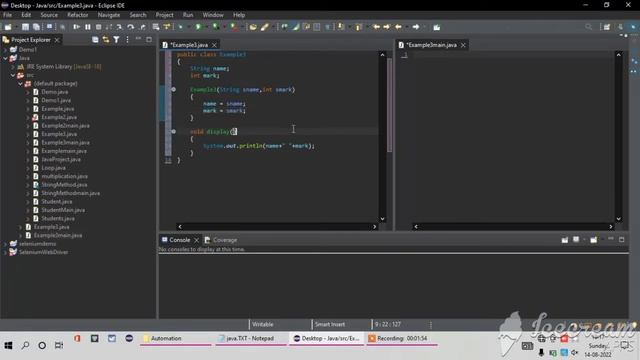 Method 3|create a class and varibales in java|assigning class varibales by using Constructor#java смотреть онлайн