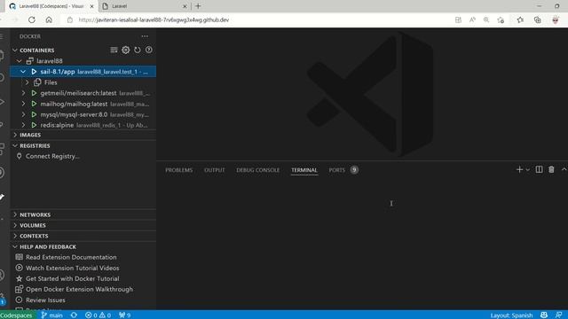 03 GitHub Codespaces Laravel. Reiniciar Entorno смотреть онлайн