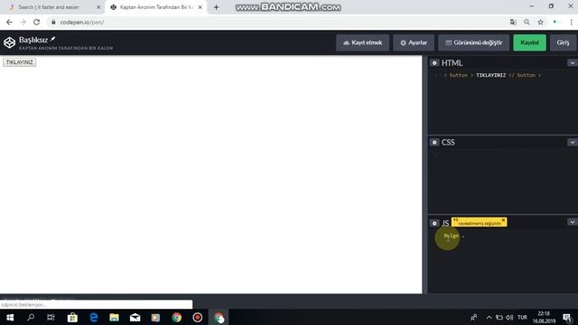 JS (JavaScript + CSS + HTML Kullananarak Kod Yazmak смотреть онлайн