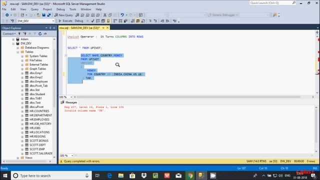 Unpivot Operator in Sql Server смотреть онлайн