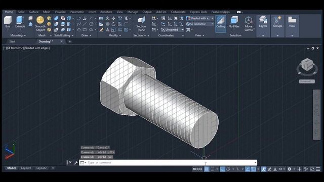 How To Draw 3D Bolt in AutoCAD- Standard sized смотреть онлайн
