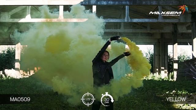 Цветной дым жёлтый MA0509 Yellow Maxsem смотреть онлайн