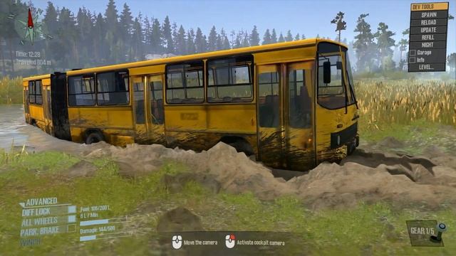 Spintires: MudRunner - IKARUS 280 Articulated Bus Driving On Mud Off-road смотреть онлайн