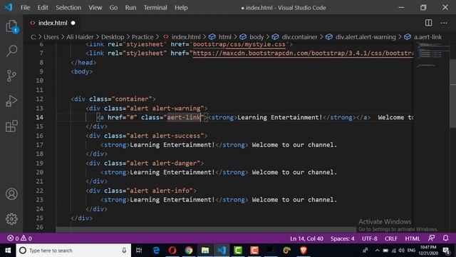 How to use Alert Class in Bootstrap in urdu/hindi | Bootstrap Tutorial | Learning Entertainment смотреть онлайн