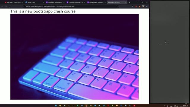 HTML5 Boot Strap 5 Detailed Course 2022 - #2 Layout - Container смотреть онлайн