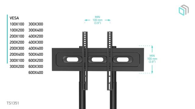 ONKRON стойка для телевизора с кронштейном 40"-65" мобильная, чёрная TS1351 смотреть онлайн