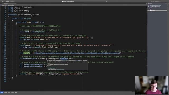 Open Weather Map API - C# Console Application - Demonstration Video смотреть онлайн