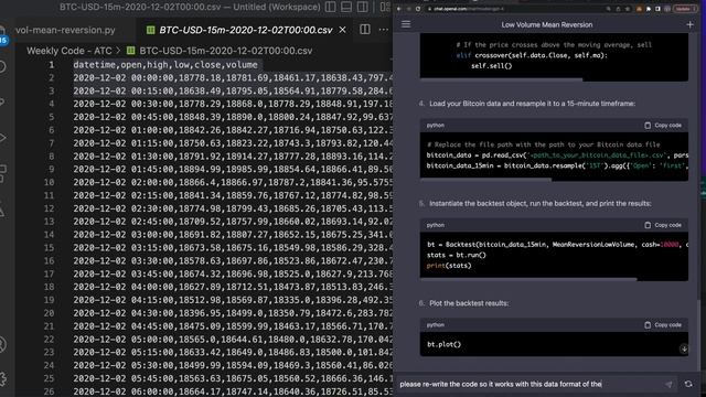 Chat GPT-4 Trade Algo: Mean Reversion on Low Volume Trades смотреть онлайн
