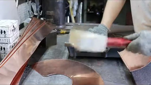 Водосток из меди. Изготовление воронки. Полный цикл. смотреть онлайн