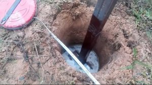 Железный ангар своими руками. Установка столбов.