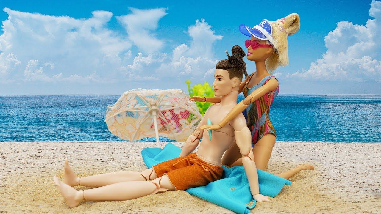 Барби и Кен на пляже - Кен купил дом на колесах - Видео для девочек игры с Барби смотреть онлайн