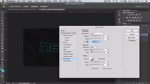 Simple Neon Layer Style - Photoshop Tutorial смотреть онлайн