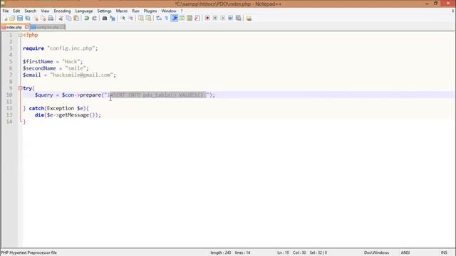 PDO - How to INSERT data to MySQL database using PDO - PART 2 смотреть онлайн