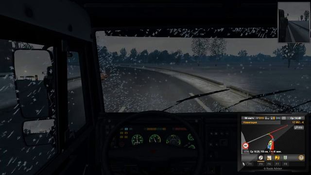 Euro Truck Simulator 2, прохождение #37 По первому снегу (ProMods 2.1.1+RusMap 1.6.3) смотреть онлайн