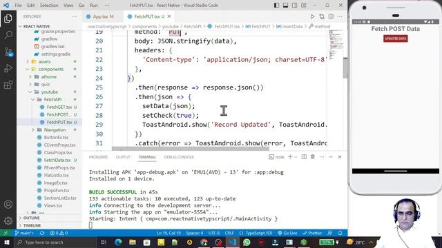 PUT Data using Fetch API in React Native Typescript #28 | Dr Vipin Classes смотреть онлайн