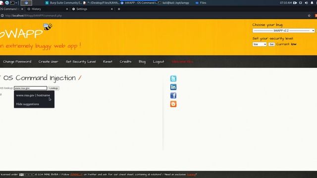 BWapp : OS Command Injection Vulnerability Solution (LOW Security) смотреть онлайн