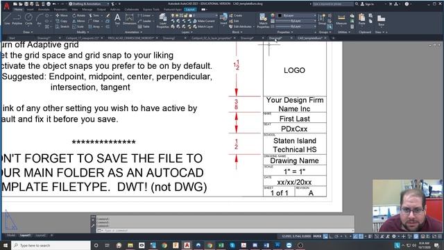 AutoCAD Template Project - by Joseph Buro at Staten Island Technical HS (PRJ03) смотреть онлайн