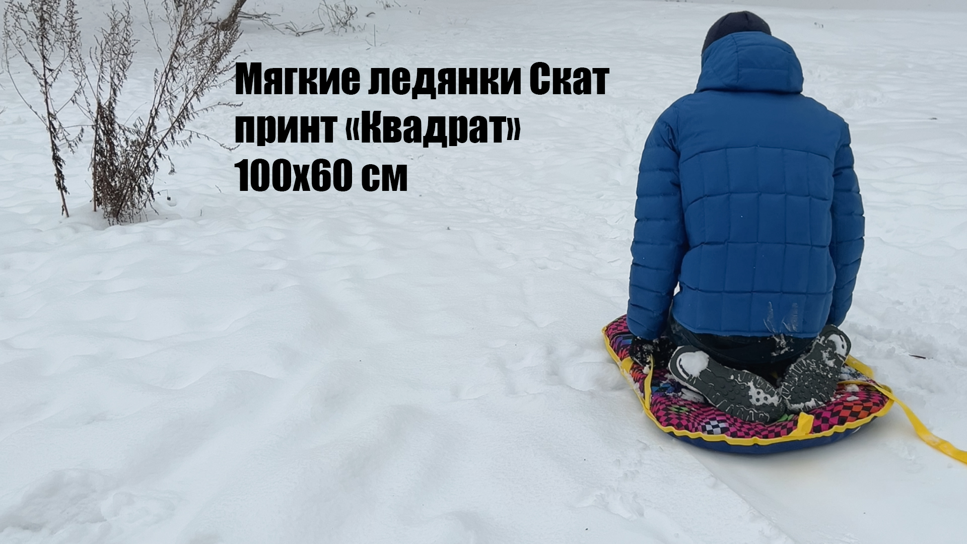 Мягкие ледянки Скат 100x60 с принтом 