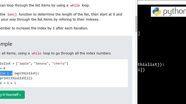 Loop Lists - Python Tutorial - w3Schools - Ch#22 English смотреть онлайн