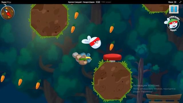 Кролик Самурай - Ниндзя Шарик. Rabbit Samurai-Ninja Ball. игра онлайн с прикольной озвучкой смотреть онлайн
