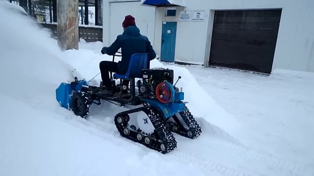 Снегоуборщик на мотоблок с адаптером КТЗ. Испытания ч.1 смотреть онлайн